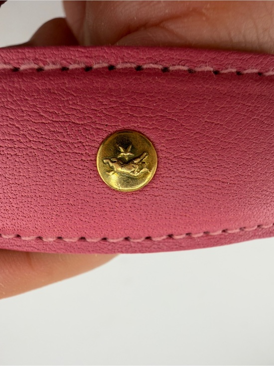 Pink Leather Headband with Gold Stud Details main image 3
